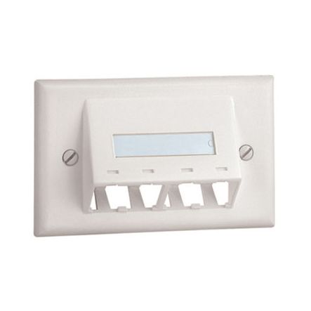 Panduit CFPHSL4IW | Faceplate, 4 Port, Classic, Sloped Horizontal, Off White