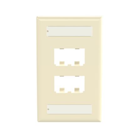 Panduit CFPL4EIY | Faceplate, 4 Port, Single Gang, Classic, Electric Ivory