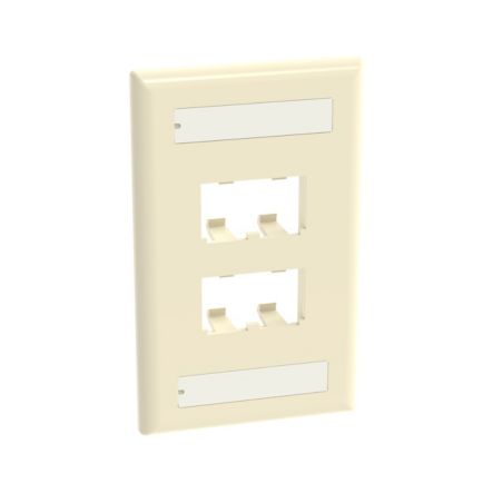 Panduit CFPL4EIY | Faceplate, 4 Port, Single Gang, Classic, Electric Ivory