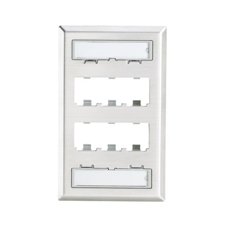 Panduit CFPL6SY | Faceplate, 6 Port, Single Gang, Classic, Stainless Steel