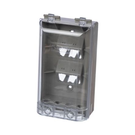 Panduit CFPWR4CIG Faceplate, 4 Port, Water Resistant, Industrial, International Gray Base, Clear Cover