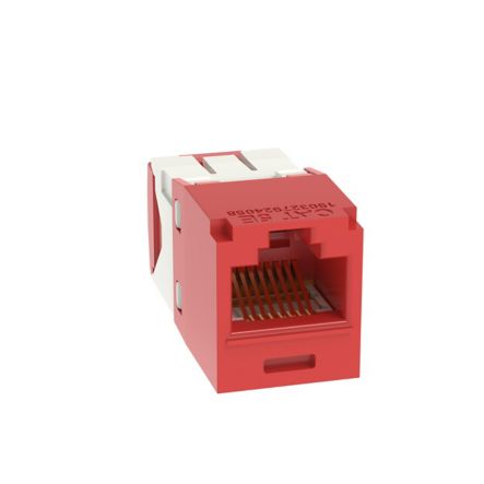 Panduit CJ5E88TGRD-24 | Mini-Com Utp Rj45 Cat 5E Tg Jack Module, Red, 24 Pack