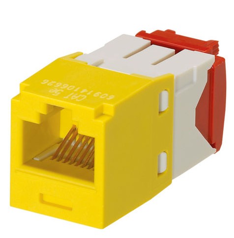Panduit CJ5E88TGYL-24 | Jack Module, Cat 5E, Unshielded, T568A, T568B, IDC, 1 Port, Yellow