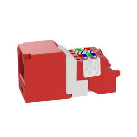 Panduit CJ5E88TRD | Mini-Com Module, Category 5e, UTP, 8-Position 8-Wire, Universal Wiring, Red, T Style