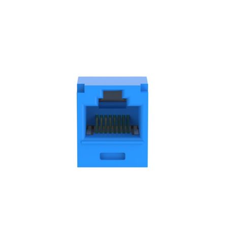 Panduit CJ6X88TGBU Mini-Com Module, Category 6A, UTP, 8-Position 8-Wire, Universal Wiring, Blue, TG Style