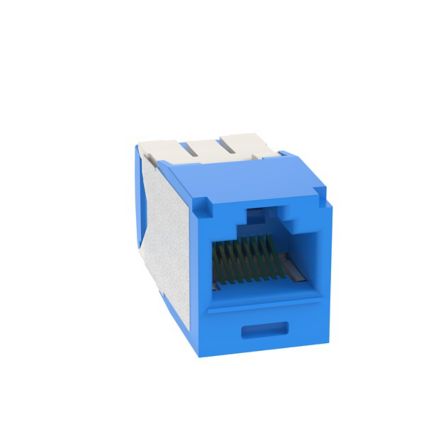 Panduit CJ6X88TGBU Mini-Com Module, Category 6A, UTP, 8-Position 8-Wire, Universal Wiring, Blue, TG Style