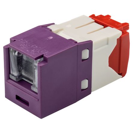 Panduit CJH5E88TGVL | Mini-Com UTP RJ45 Cat 5e Shuttered TG Jack Module, Violet