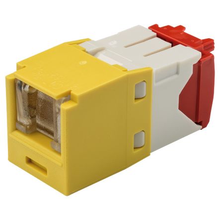 Panduit CJH5E88TGYL | Mini-Com UTP RJ45 Cat 5e Shuttered TG Jack Module, Yellow