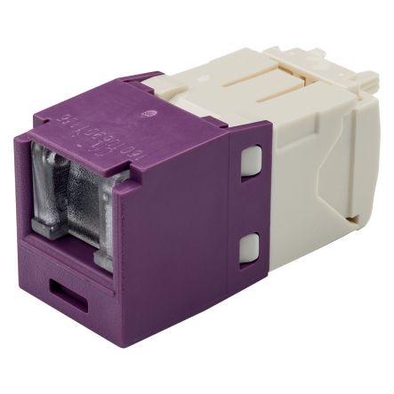 Panduit CJH688TGVL | Mini-Com UTP RJ45 Cat 6 Shuttered TG Jack Module, Violet