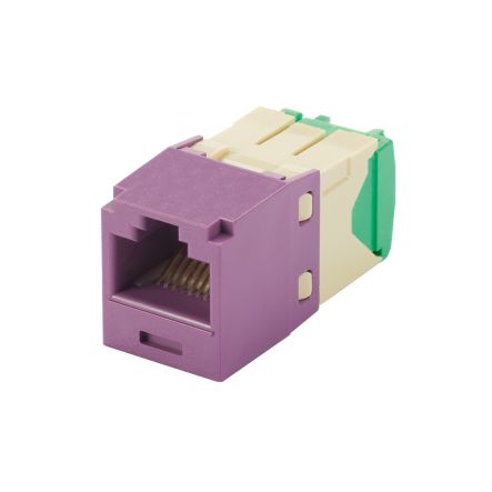Panduit CJT688TGVL | Mini-Com UTP RJ45 Cat 6 28/30 AWG TG Jack Module, Violet