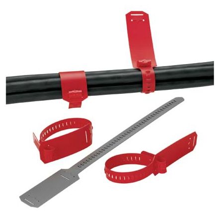 Panduit CM4S-L8 Cable Marker Strap, 15.3";L (387mm), Polyethylene, Gray, Pack of 50