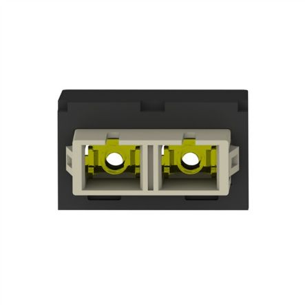 Panduit CMDEISCZBL | Mini-Com Electric Ivory SC, Multimode Duplex, Black Module