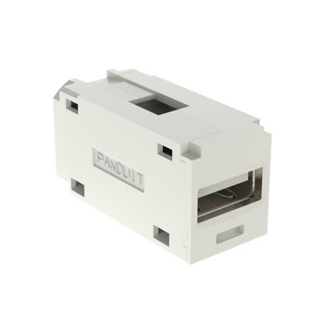 Panduit CMUSBAAIW Mini-Com(R) USB 2.0 Female A/Female A Coupler, Off White