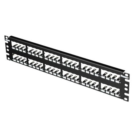 Panduit CP48BLY | Mini-Com Patch Panel, 48 Port, 2 RU, Black