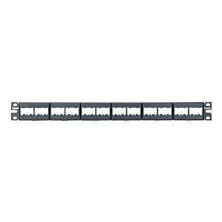 Panduit CPP24WBLY 24-Port Patch Panel Supplied With Six Factory Installed CFFP4 Type Front Removable Snap-In Faceplates