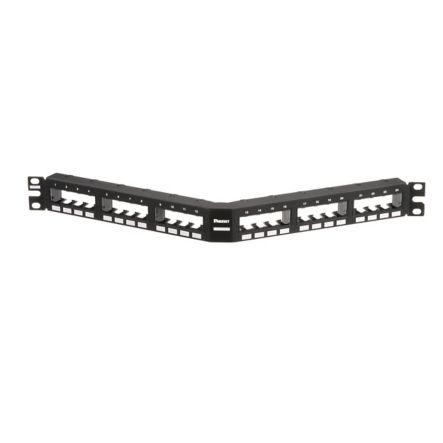 Panduit CPPA24FMWBLY | Mini-Com Ang Flush Patch Panel, 24 Port, 1 RU, BL