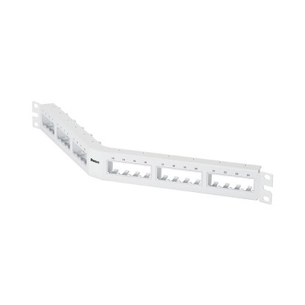 Panduit CPPA24FMWWH | Mini-Com, Angled,Unshielded, Patch Panel, 24 Port, 1 RU, White