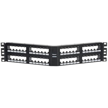 Panduit CPPA48FM6VNSBL | Mini-Com, Angled,Unshielded, Patch Panel, 48 Port, 2 RU, Black