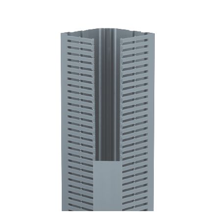Panduit CWD2LG6 | PanelMax CWD2LG6 Corner Duct, Lt Gray, PVC, 2.57"x3.35", PK6