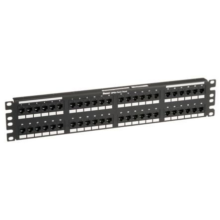 Panduit DP485E88TGY | Dp5E Flat Cat 5E Punchdown Patch Panel 48 Ports, 2Ru, Black