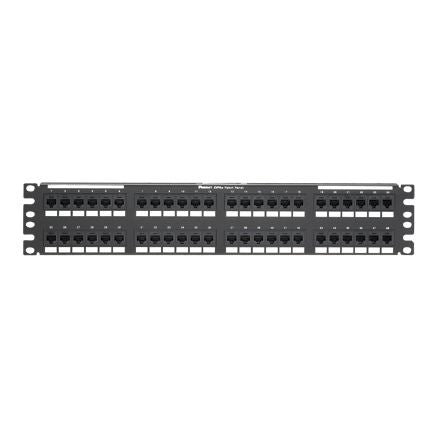 Panduit DP485E88TGY | Dp5E Flat Cat 5E Punchdown Patch Panel 48 Ports, 2Ru, Black