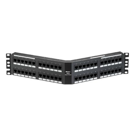 Panduit DPA485E88TGY | Dp5E Angled Cat 5E Punchdown Patch Panel 48 Ports, 2Ru, Black