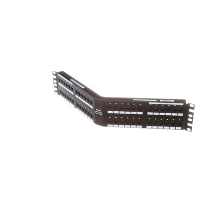 Panduit DPA486X88TGY | Cat 6A Angled Punchdown Patch Panel, 48 Port, 2 Ru