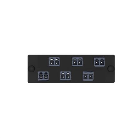 Panduit FAP6WFDBDLCZ | Opticom Keyed F-Dark Blue Fiber Adapter Panel, OM4, 6 LC Duplex