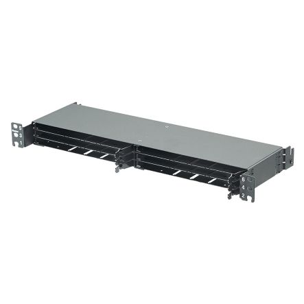 Panduit FLEX1UPN12 | HD Flex Fiber Panel, 1 RU, 6 Port Rails, Black