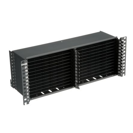 Panduit FLEX4UPN12 | HD Flex Fiber Panel, 4 RU, 6 Port Rails, Black
