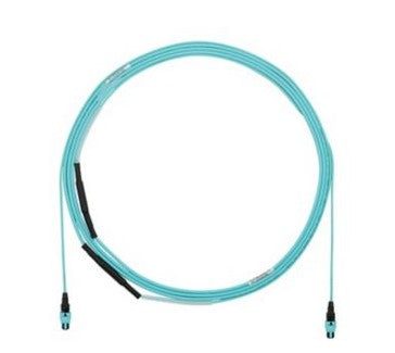 Panduit FYZTP77Y005F025 | 12 Fiber OM4 MPO Female - MPO Female Plenum 1m B Optimized Polarity B Pulling Eye Aqua 25 Feet