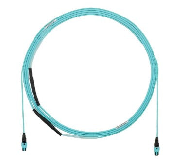 Panduit FYZTP77Y005F045 | 12 Fiber OM4 MPO Female - MPO Female Plenum 1m B Optimized Polarity B Pulling Eye Aqua 45 Feet
