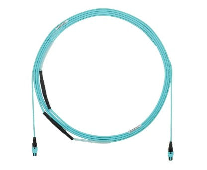 Panduit FYZTP77Y005F060 | 12 Fiber OM4 MPO Female - MPO Female Plenum 1m B Optimized Polarity B Pulling Eye Aqua 60 Feet