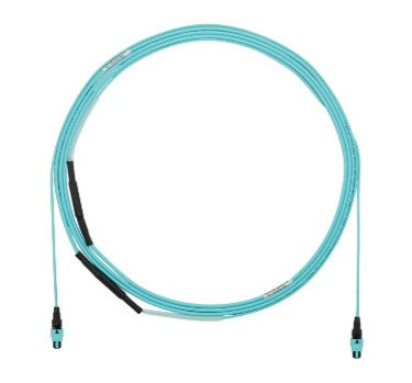 Panduit FYZTP77Y005F075 | 12 Fiber OM4 MPO Female - MPO Female Plenum 1m B Optimized Polarity B Pulling Eye Aqua 75 Feet