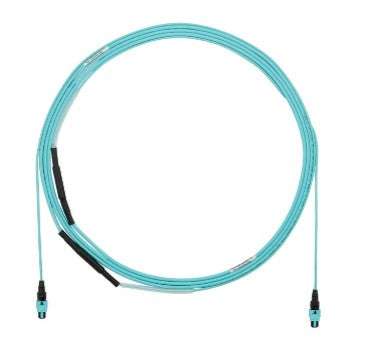 Panduit FYZTP77Y005F090 | 12 Fiber OM4 MPO Female - MPO Female Plenum 1m B Optimized Polarity B Pulling Eye Aqua 90 Feet