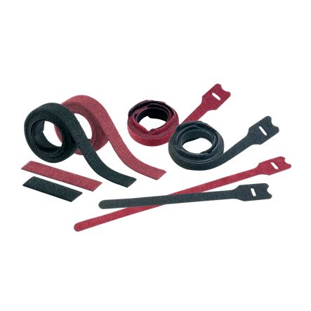 Panduit HLSP5S-X0 Hook And Loop Tie, Plenum Strip, 18.0";L (457mm), .75";W (19.1mm), Black, Pack of 10