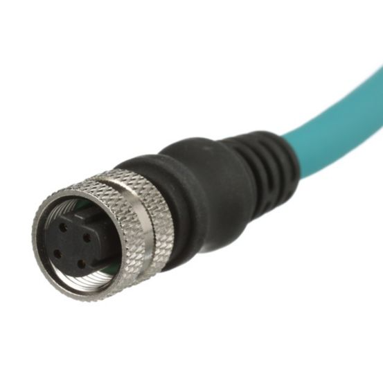 Panduit ICD35T1NTL2M | IndustrialNet M12 Cordset, Female to unterminated, Cat 5e, D-Code, 2m, TL