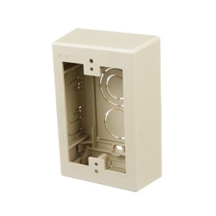 Panduit JBX3510EI-A | Single Gang Low Voltage Outlet Box With Adhesive for Screw-on Faceplates, Electric Ivory