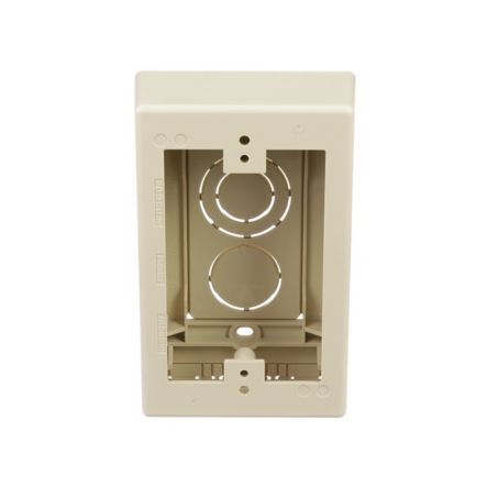 Panduit JBX3510EI-A | Single Gang Low Voltage Outlet Box With Adhesive for Screw-on Faceplates, Electric Ivory