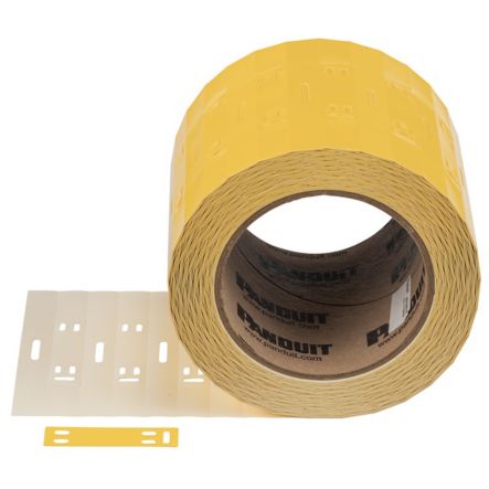 Panduit M200X050Y6T | M200X050Y6T Mkr Plate, Polyester/Polyolefin, Yellow, TT, 0.5"x2", 0.5" PO H