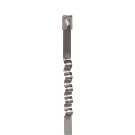 Panduit MLT4WH-LP | Wave-Ty MLT4WH-LP Wave Cable Tie, SS 304, Natural, Heavy, 4" Dia., PK50