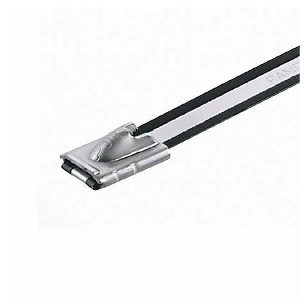 Panduit MLTC2H-LP316 | Pan-Steel MLTC2H-LP316 Cable Tie, PA 11 Coated SS 316, Black, Heavy, 2" Dia.