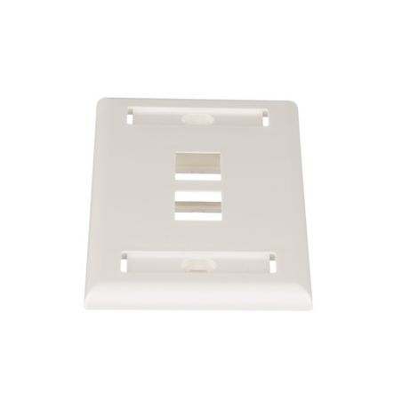 Panduit NK2FIWY | Faceplate, Vertical, 1-Gang, 2-Port, Flat, Keystone Module, 2.75"; Width x 0.452"; Depth x 4.5"; Height, ABS Plastic, Off-White, With Label