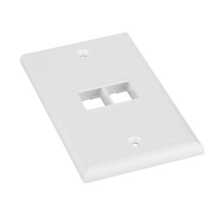 Panduit NK2FNWH | NK 2-Port, Single Gang, Flush Mount Faceplate, White