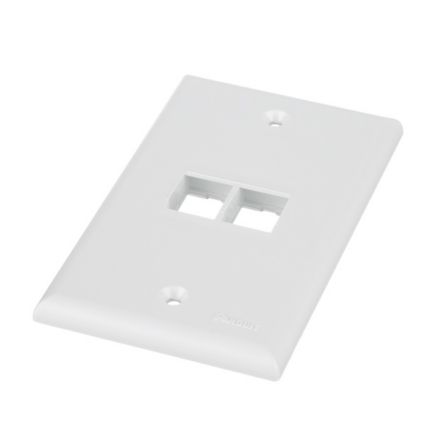 Panduit NK2FNWH | NK 2-Port, Single Gang, Flush Mount Faceplate, White