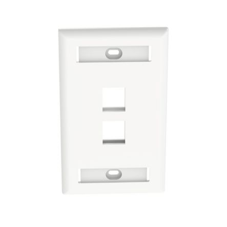 Panduit NK2FWHY | NK 2-Port, single gang, flush mount Faceplate, White, RoHS Compliant