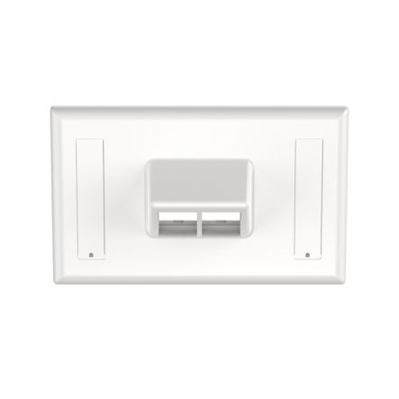 Panduit NK2HSFWHY | NetKey Faceplate, 2-Port, Horizontal, Sloped, White, Labels