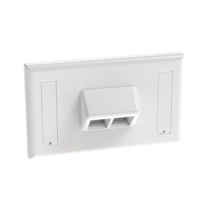 Panduit NK2HSFWHY | NetKey Faceplate, 2-Port, Horizontal, Sloped, White, Labels