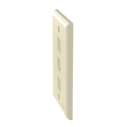Panduit NK3FNEI | NK 3-Port, Single Gang, Flush Mount Vertical Faceplate, Electric Ivory