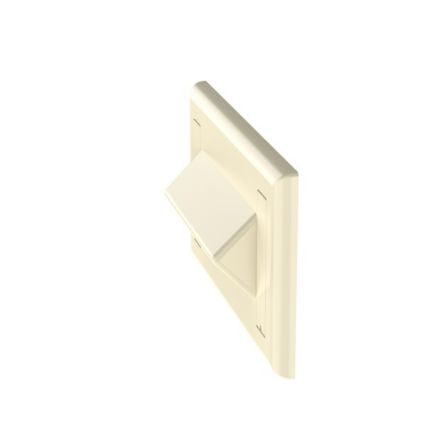 Panduit NK4HSFEIY | NetKey Faceplate 4-Port Horizontal Sloped Electric Ivory, Labels